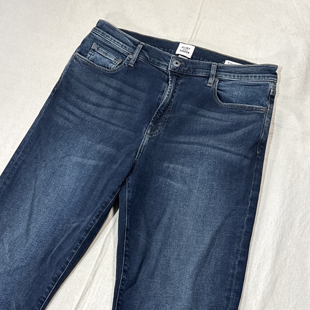 Huckberry Flint and Tinder Jeans 34x29 Dark Wash Straight Fit Made in USA